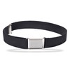 HOLD’EM Kids Belts for Boys Silver Square Buckle - Black