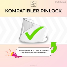 Everalo Compatible with Hjc i90 Pinlock - I90 - I91 - HJ33 - Anti-Fog Visor DKS267 Compatible (Pinlock)