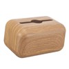 Tissue Box Cover Wood Grain Easy Refill Rectangular Stylish Elegant