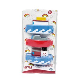 ODS - Opplà Set of 3 Boats for Bathroom, Size 10 cm, Material PVC, Recommended Age: 6 m+