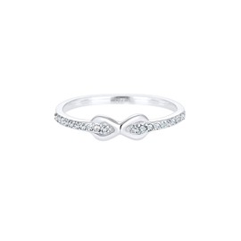 Elli Women's Infinity Ring with Crystals in 925 Sterling Silver, Facet cut, Crystal