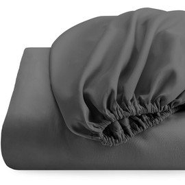 Top Split Flex Head King Fitted Sheet Only for Sleep Number Bed Fits Deep Pocket Mattresses 1800 Thread Count (Gray)