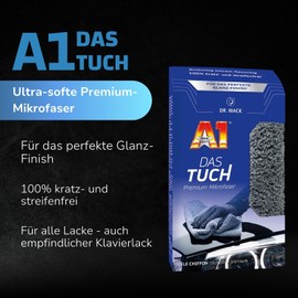 DR. WACK DAS Tuch Mikrofasertuch 40 x 40 cm - extrem weiches & saugstarkes Reinigungstuch für Auto - 100% fusselfreies Poliertuch - kratzfreie & schonende Autoreinigung - Hochwertige Autopflege