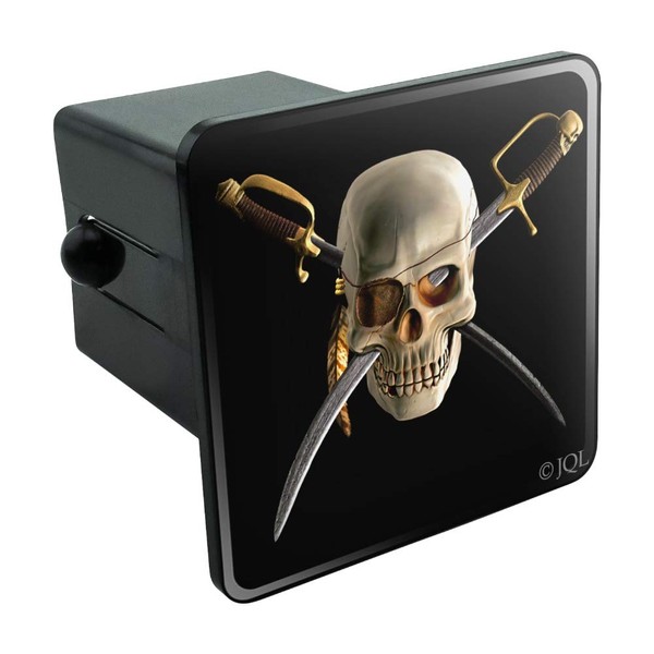 Graphics and More Pirate Skull Crossed Swords Patch Tow Trailer