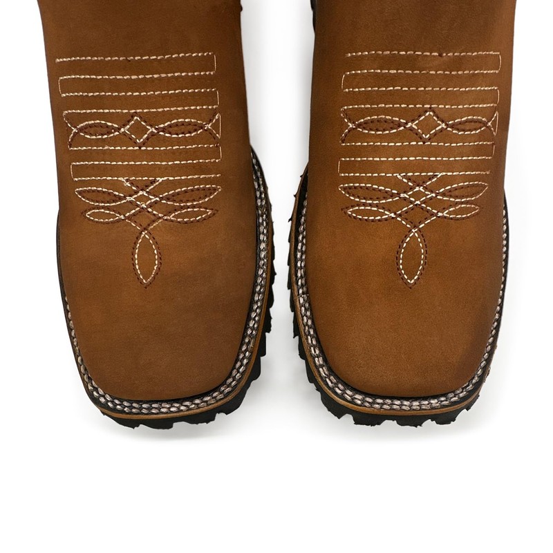 The Western Shops Mens Leather Square Toe Western Ankle Boot