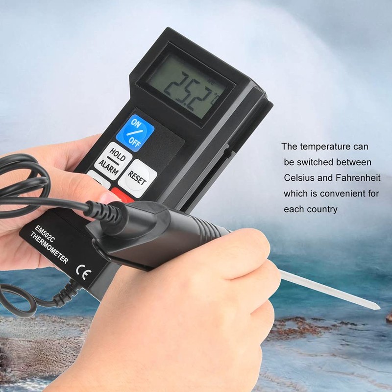 Digital Electronic Thermometer Probe 17CM Fahrenheit/Celsius Switch, Memory Function, Automatic/Manual