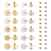 Cheriswelry 24pcs Stainless Steel Hollow Flower Round Stud Earrings with