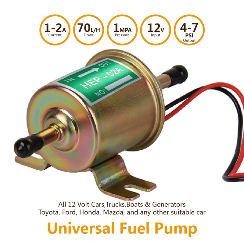 Universal Electric Fuel Pump 12V 1.2A Gas Diesel Inline 4-7