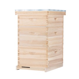 POLLIBEE Bee Hive,10 Frame Bee Hives Boxes Starter Kit, Langstroth Beehives Include 2 Deep Hive Boxes and 1 Medium Super Bee Box, Include Bee Hive Frames and Wax Foundation Sheet.