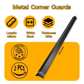 2-Pack Aluminum Alloy Black L-Shaped Corner Guards for Walls 2x2x48 Inch, 90° Right Angle Metal Wall Corner Protector Heavy Duty Edge Protection for Indoor/Outdoor Wall Defense and Stylish Trim