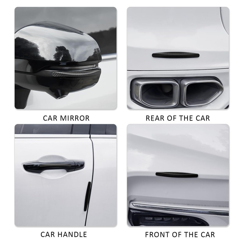 4 Car Door Side Protectors, 4 Car Handle Anti-Collision Strips,