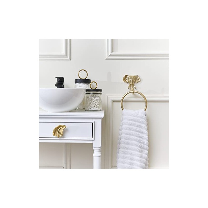 Melody Maison Metallic Gold Elephant Towel Ring