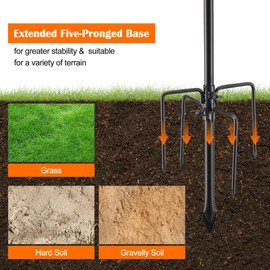 Shepherd Hooks for Outdoor, 78" Bird Feeder Pole with 5 Prong Base, Shepherds Hook for Bird Feeders Heavy Duty, Adjustable Bird Buddy House Pole for Hanging Bird Feeders, Lantern, Potted Plant, Black