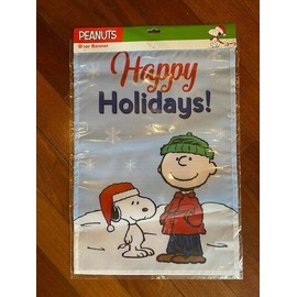Peanuts NEW Peanuts SNOOPY "HAPPY HOLIDAYS" Garden Flag/Door Hanger  CHRISTMAS