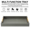 Large Ottoman Tray Gray Faux Leather Decorative Tray,Stylish Rectangle Coffee