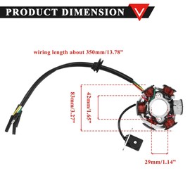 PRO BAT 6 Coil Pole Magneto Flywheel Stator Pure Copper with Detached Plug for 50cc 110cc 125cc 150cc Pit PRO Trail Dirt Bike Thumpstar Quad ATV Go Kart Dune Buggy