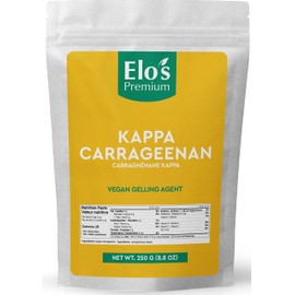 Kappa Carrageenan Powder (8.8oz / 250g) by Elo's Premium| Packaged In Canada| 100% All-Natural Vegan Thickener, Stabilizer, Gelling Agent| Non-GMO, Vegan, Non-MSG, & Keto| Food Grade Kappa Carrageenan for Vegan Cheese, Tofu, Pudding, & More