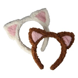 Leadigol Cat Ears Headband Plush Headbands Autumn Winter Sweet Hair Hoop Headwear Cartoon Hair Accessories Fluffy Plush Ears