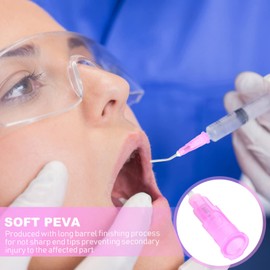 HEALLILY Elbow Blunt Tip Dispensing Needle: 100PCS 18G Dental Pre- Bent Irrigation Needle Tips Disposable Oral Cleaning Tool Composite Needles