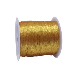 100M Gold Twine For Crafts 0.2MM Dia Metallic Tinsel Cord Embroidery Thread Metallic Gold Thread String For DIY Beading/Gift Wrapping