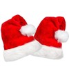 2 Pack Plush Santa Hats, Christmas Santa Hats for Christmas