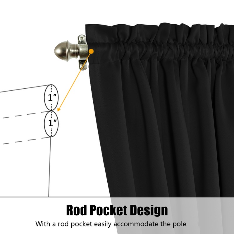 2 Panel French Door Curtains With Rod Pocket Tieback Indoor