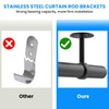 SDTC Tech 1-1/4 Inch Curtain Rod Ceiling-Mount Bracket Stainless Steel