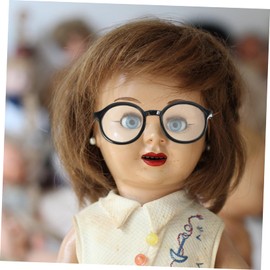 NUOBESTY Doll Glasses DIY Doll Dressing Glasses Adorable Mini Glasses DIY Glasses Mini Accessories for Dolls Glasses Props for Dressing Costume Accessories for Mini Dolls Plastic Black