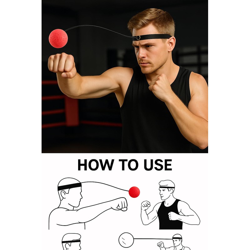 VEDA BoxBoxing Reflex Ball with Headband – Advanced Reaction Training