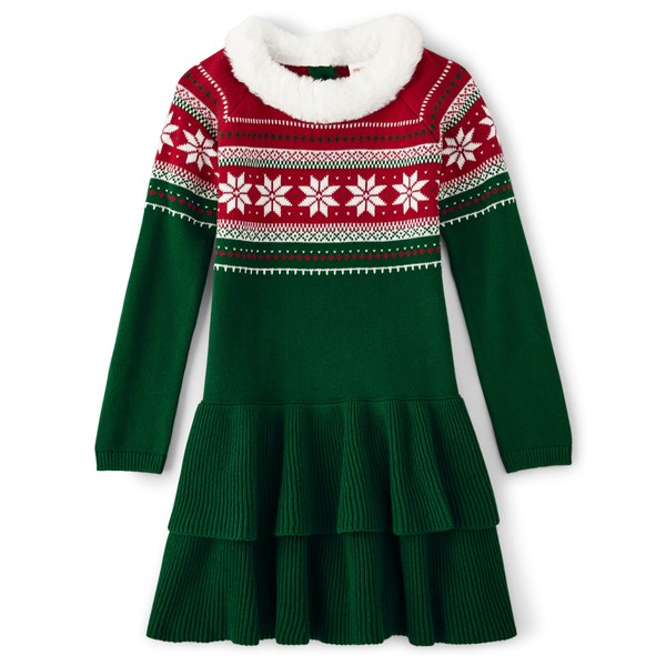 Gymboree,and Toddler Girls Long Sleeve Sweater Dresses,Holiday Fairisle,7