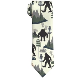 Geoocii Bigfoot Novelty Tie Fun Necktie For Men Teen Boys Ties Formal Business Wedding Gift For Husband Father