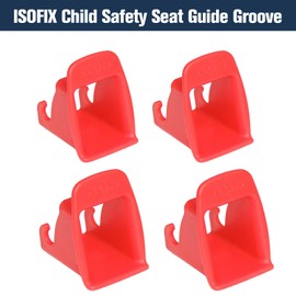 JHKLS ISOFIX Interface Belt Latch Guide, 4Pcs Red Car Seat ISOFIX Interface Buckle Fixed Guide Groove Car Seat Bracket Connector (4Pcs Red)
