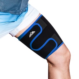 supregear Thigh Support, Adjustable Thigh Compression Cuff, Neoprene Hamstring Quad Wrap, Breathable Non-Slip Upper Leg Support, Leg Slimmer for Men and Women, Red