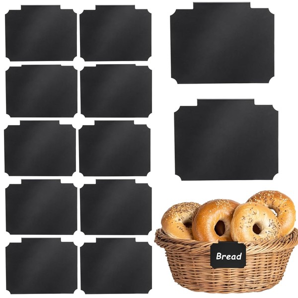 12 Pcs Labels for Storage Boxes,Plastic Basket,Clip On Blackboard Labels,