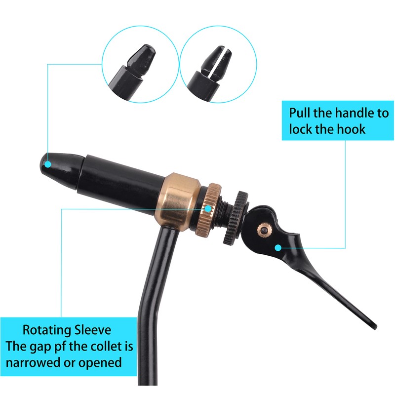 Rotary Fly Tying Vise, 360°Rotating Fishing Vise Clamp Practical Jig