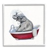 Stupell Industries Elephant in Red Bathtub Playful Safari Animal Wall