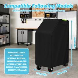 Dust Cover for Robinair A/C RRR Machine,Refrigerant Recovery Machine Covers, 600D Oxford Waterproof Protective Cover for Robinair AC1234-6, 34788NI, 34788NI-H, and 34988NI Models,Black