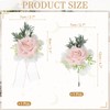sourcing map Pink Wrist Corsage and Boutonnieres Set, Artificial Flowers