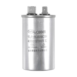 uxcell Run Capacitor Round CBB65 10uF 10mfd 450V AC 40/85/21 Aluminum Case with Terminal for Air Conditioner Compressor Motor Heat Pump Condenser