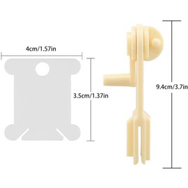 LUTER 240pcs Plastic Floss Bobbins Cross Stitch Organizers Thread Holders with One Plastic Floss Winder for Craft DIY Embroidery Sewing Thread Storage