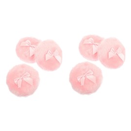 Baluue 6pcs Fluffy Powder Puff Soft Body Powder Applicator Cute Bow for Care and Comfortable Dusting