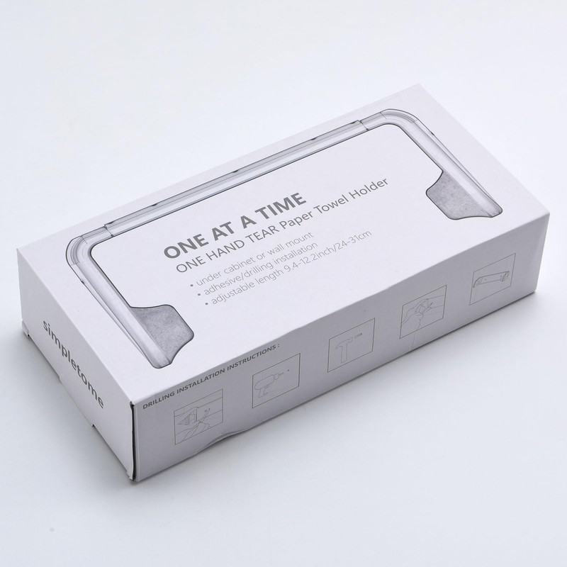 simpletome Paper Towel Holder ONE Hand Tear Adaptive Tension Arm