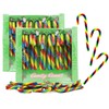 Christmas Candy Canes Suckers, Multicolored Rainbow Fruity Flavor, Individually Wrapped