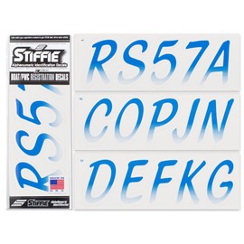 Stiffie Whipline Blue/White 3" DOT Decal Kit Registration Numbers Vinyl Lettering Semi Truck Tractor Trailer Decals