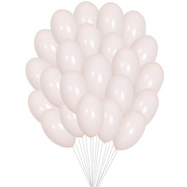 50 pcs 10" (25CM) Balloons Pearlised Metallic Latex Air or Helium Wedding Birthday Christmas Party Decoration Available in 14 colours (White)
