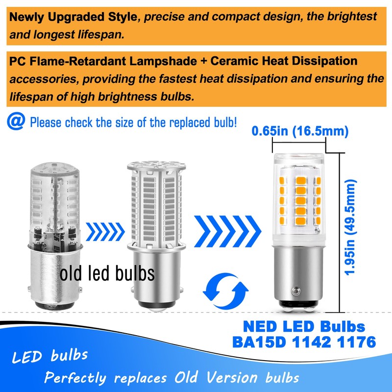 Heifymi BA15D AC/DC12-24 Volt LED Bulb, Double Contact/DC Bayonet Base,