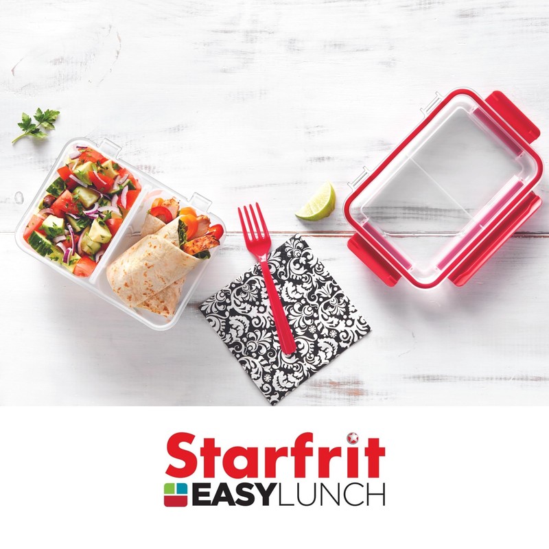 STARFRIT Easy Lunch Rectangular Divided Container - 32oz/946ml - Airtight