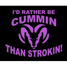 Egl Purple I'd Rather be Cummin than Strokin  decal sticker Cummins Powerstroke 6”