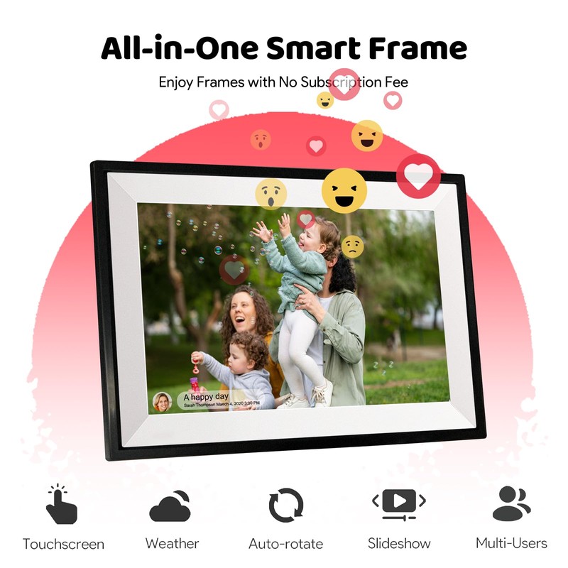 Digital Picture Frame WiFi Digital Photo Frame, 32GB Storage, Auto-Rotate