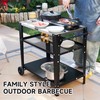 YKTEEDENS Outdoor Grill Cart with 3-Shelf，34" L x 20" W